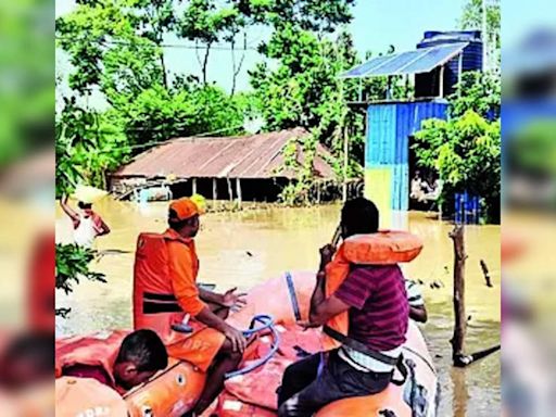 Embankment Breached In Sitamarhi; Water Enters Parts Of Bagaha Town | Patna News - Times of India