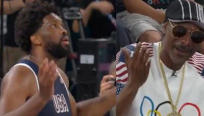 Embiid la vuelve a liar con el público francés y Snoop Dogg le ríe la gracia