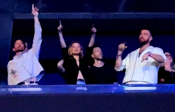 Travis Kelce, Gigi Hadid and Bradley Cooper dance at Taylor Swift's Paris concert