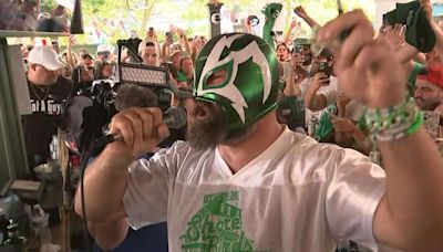 Jason Kelce celebrity bartends at Ocean Drive in Sea Isle City to benefit the Eagles Autism Foundation