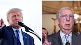 Donald Trump launched a furious attack on 'broken down hack' Mitch McConnell and his 'crazy wife' in bust-up over GOP Senate candidates