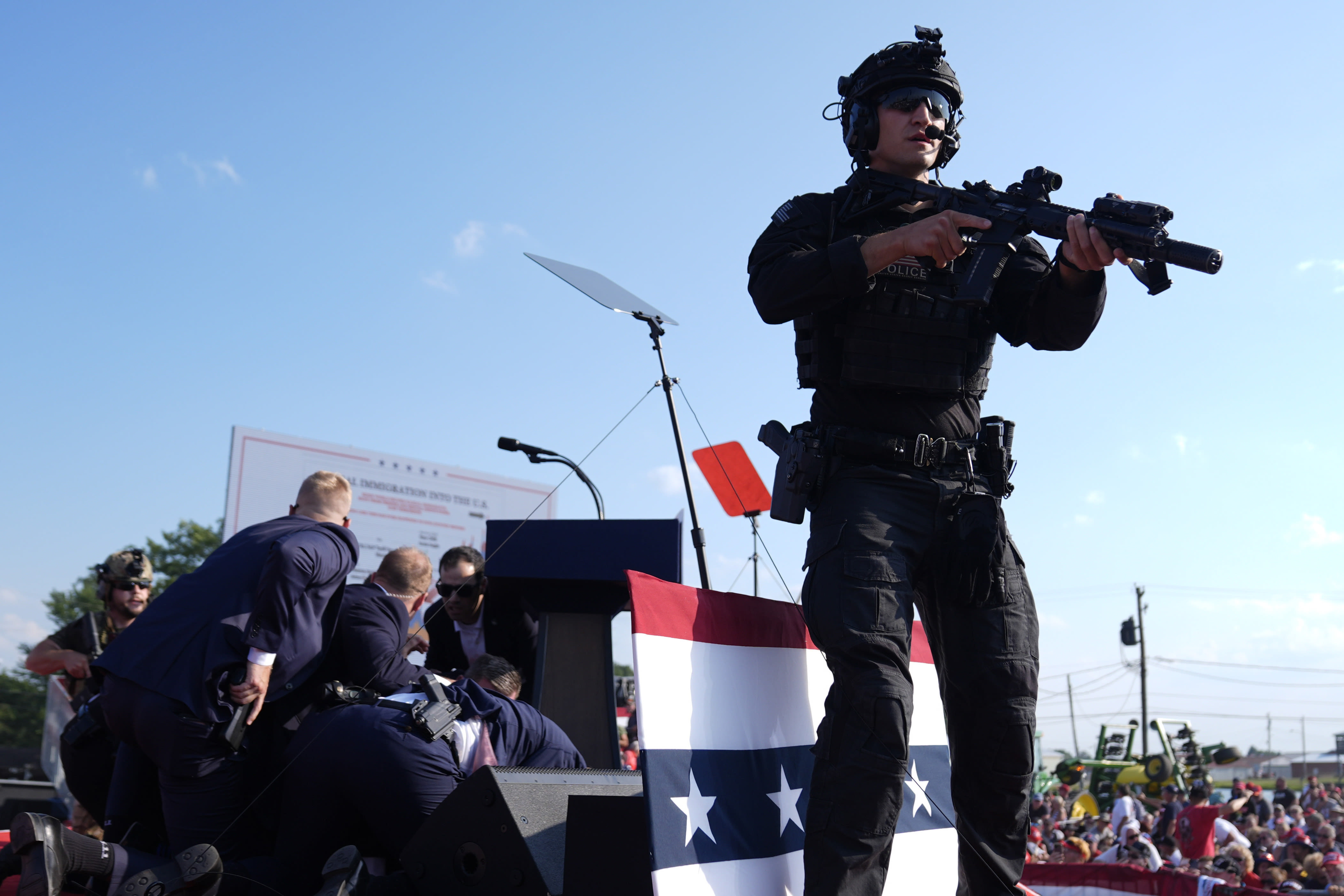 Republicans sat front row at Trump’s rally — then witnessed bloodshed