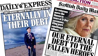 Scotland's papers: Royal tears for D-Day heroes