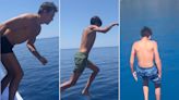 Tom Brady and Sons Ben and Jack Take Turns Jumping off a Yacht into the Sea on Grecian Vacation