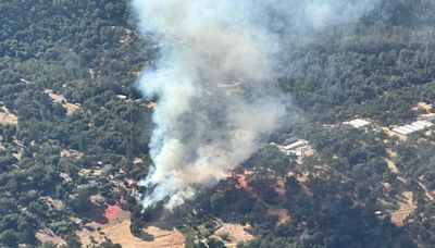 Byrne Fire in Nevada County: Wildfire poses structure in Penn Valley