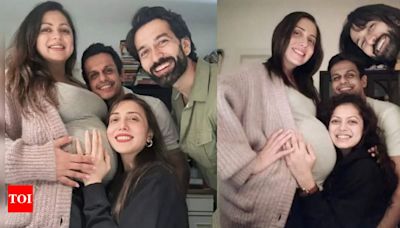 Nakuul Mehta and Jankee Parekh Recreate heartwarming pregnancy moment with parents-to-be Drashti Dhami and Neeraj Khemka; say, “Building families together” - Times of India