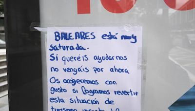 El cartel de una mallorquina en Bilbao: «Si queréis ayudarnos no vengáis por ahora»