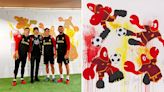 Art meets football: Philip Colbert teams up with AS Roma players to create charity painting