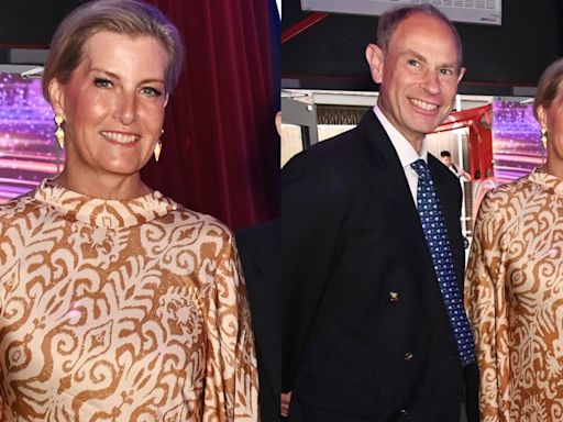 Sophie, Duchess of Edinburgh Embraces Drama in Butterfly Sleeve Maxidress With Bold Prints for Theater Performance Alongside Prince Edward