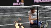 Laver Cup interrupted after protestor sets arm on fire while wearing 'end UK private jets' shirt