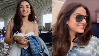 Jasmine Bhasin’s airport look decoded: Classic white dress and denim jacket spell casual chic vibes