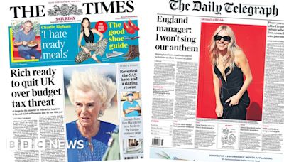 Newspaper headlines: Rich 'to quit UK' and Lee Carsley 'won't sing anthem'