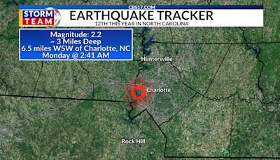 Small earthquake hits near Charlotte; 12 quake recorded in NC this year