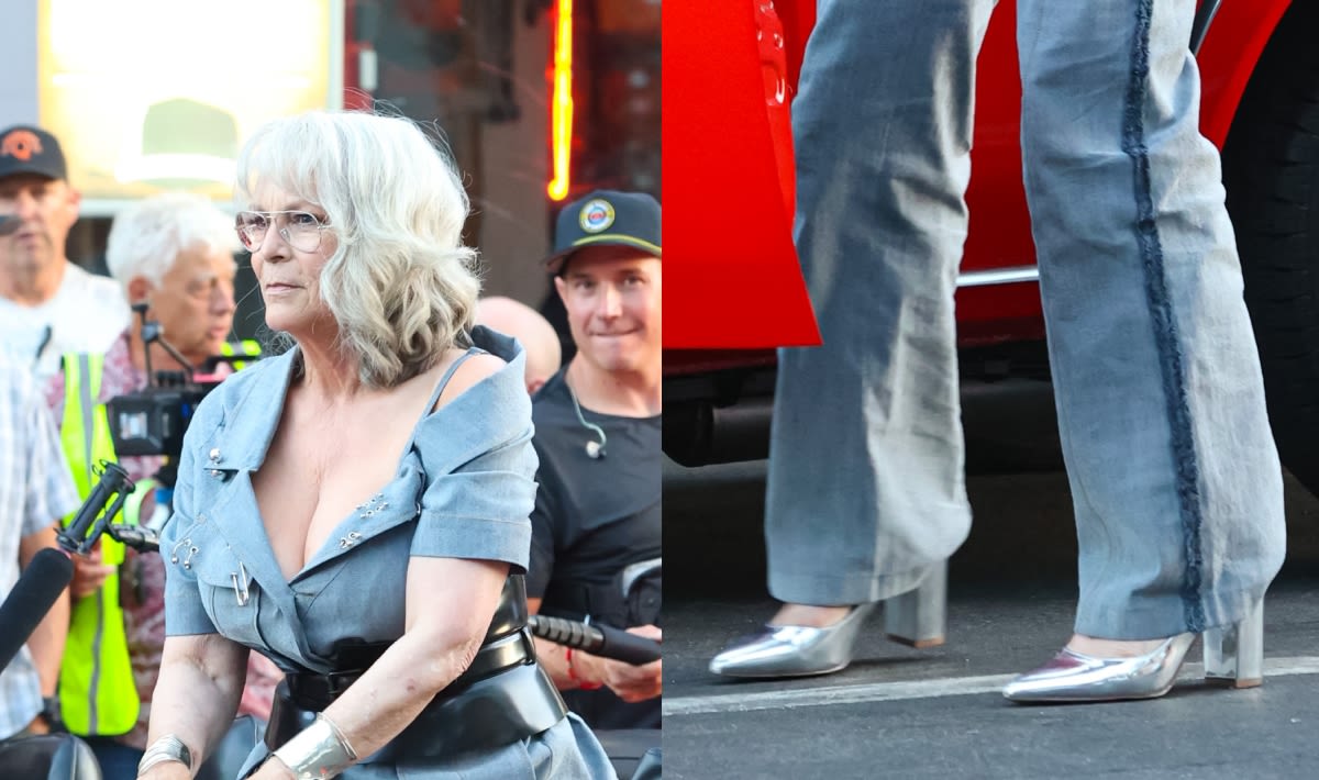 Jamie Lee Curtis Pops On Youthful Silver Metallic Pumps for ‘Freaky Friday 2’ Filming in Los Angeles