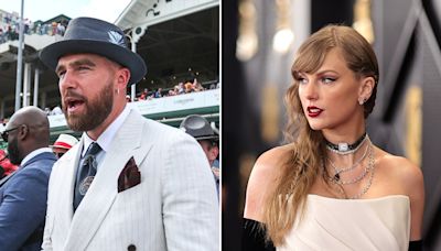 Was Travis Kelce's Derby Suit Meant to Match Taylor Swift's Grammys Gown?