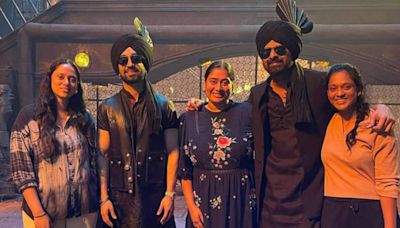 Diljit Dosanjh meets Prabhas’ cousins on the set of ‘Bhairava Anthem’