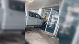 Chaotic scene after truck jumps curb and slams into Toronto Pearson Airport