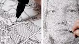 Beautiful Portraits Drawn on Vintage Maps With Brilliantly Executed Crosshatching Technique