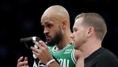 Celtics’ Derrick White smiles through the pain after getting tooth chipped in Game 5 of NBA Finals - The Boston Globe
