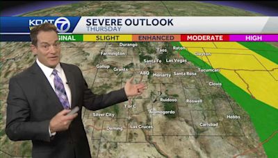 A step hotter with Albuquerque's first 90 expected, monitoring severe threat east