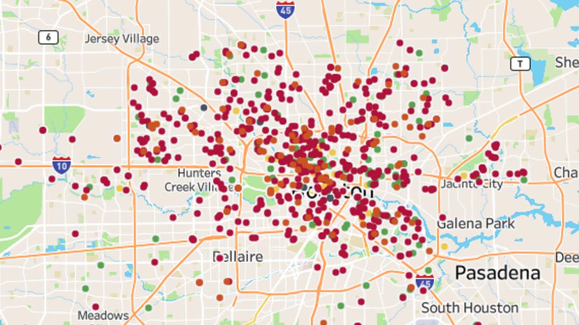Interactive map | Where are the most street hazards and storm debris in Houston?