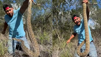 ‘Anxiety x 1000’: Internet Reacts To Man’s Daring Encounter With Giant Rattlesnake - News18