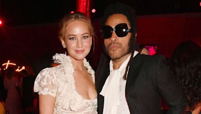 Jennifer Lawrence and Lenny Kravitz Have Cute 'Hunger Games' Reunion at 2024 Oscars