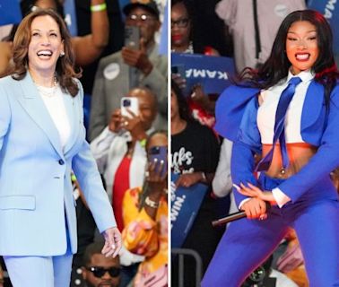 Look of the Week: Megan Thee Stallion and Kamala Harris serve the power pantsuit two ways