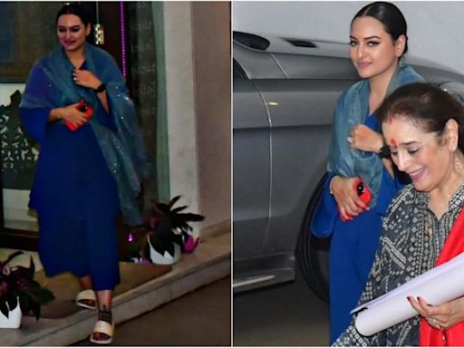 Bride-to-be Sonakshi Sinha proves simple can be stunning in ethnic blue attire for pre-wedding pooja at home. Watch