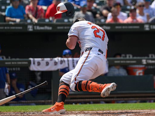 Orioles catcher James McCann struck in nose by 94 mph pitch, stays in game