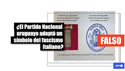 El escudo del Partido Nacional de Uruguay precede por décadas al partido fascista italiano