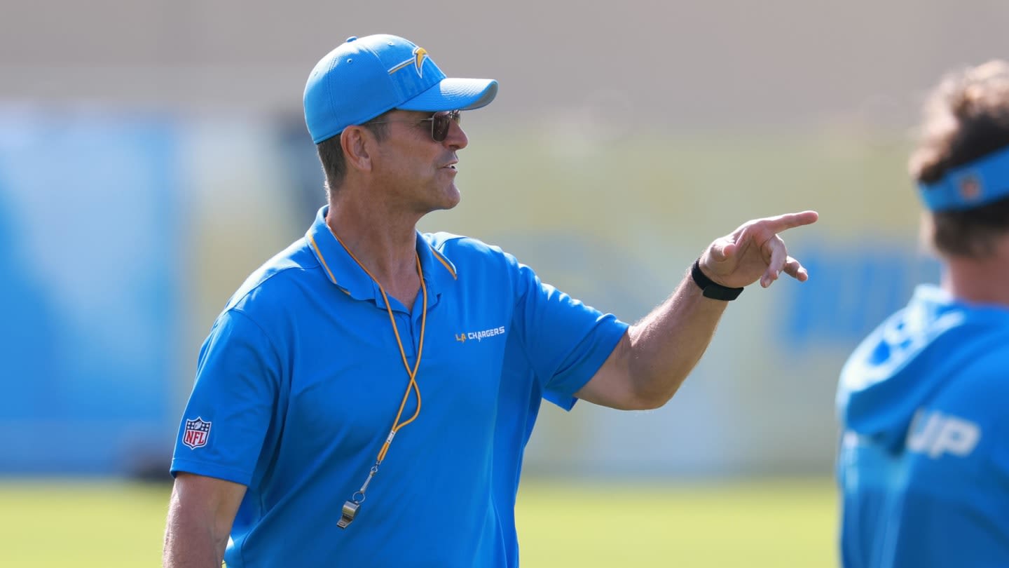 Watch Jim Harbaugh Participates In Training Camp With Chargers' Players