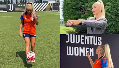 Alisha Lehmann offers sneak peak into her first day at Juventus as Swiss women's star shows off keepy-uppy skills and poses in full suit | Goal.com Tanzania