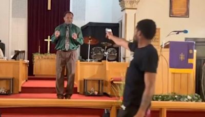 Gunman arrested after trying to shoot Pennsylvania pastor during church sermon in wild caught-on-camera moment