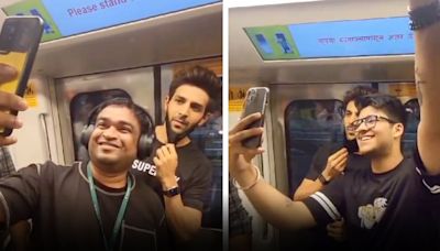 Kartik Aaryan Takes Metro To Beat Mumbai Traffic, Gets Swarmed By Fans For Selfies; Watch
