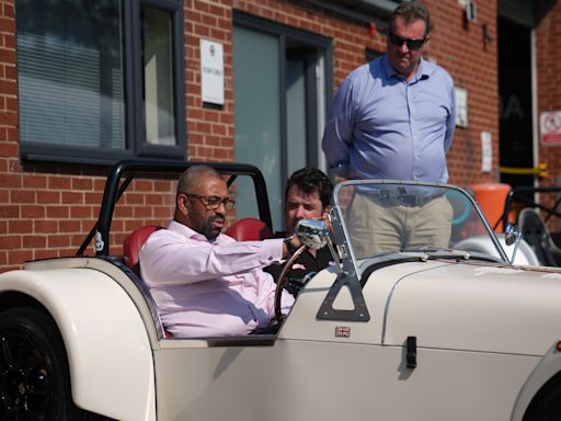 James Cleverly eyes up bespoke sports car and visits pub on Tory campaign trail