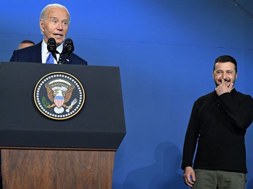 Biden slips but reasserts his fitness to serve in high-stakes NATO remarks