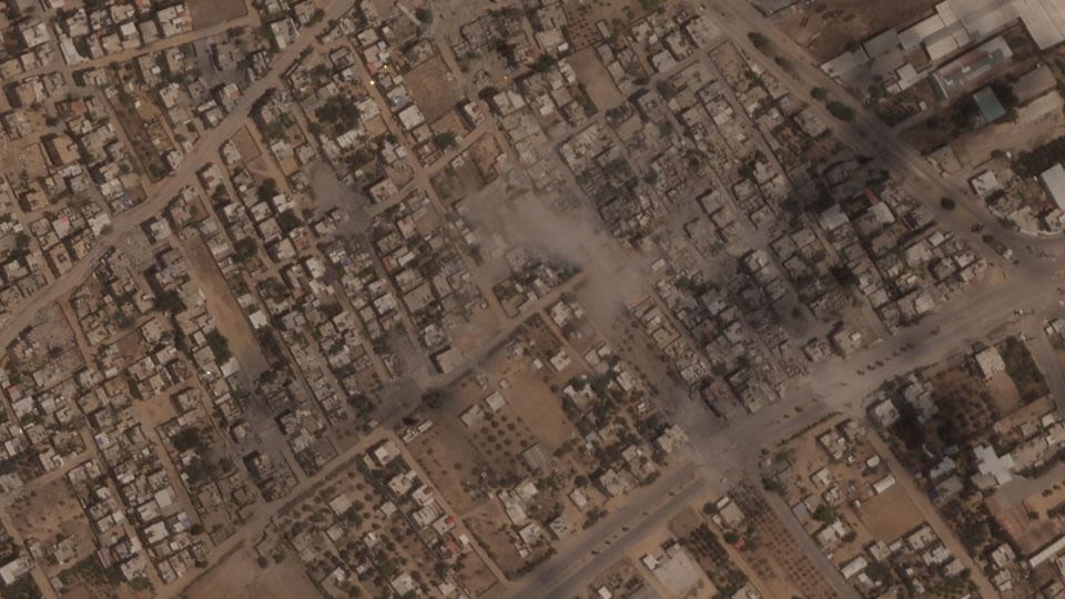 Israeli military operations in Rafah expand from airstrikes to ground operations, satellite images show