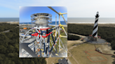 Temporary beacon lit at Cape Hatteras as part of restoration work