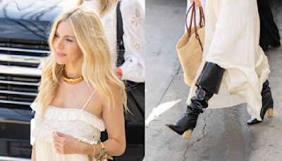 Sienna Miller Embraces On-The-Go Boho Style in Chloé Slouchy Leather Boots from ‘Jimmy Kimmel Live’ to ‘Horizon’ Premiere