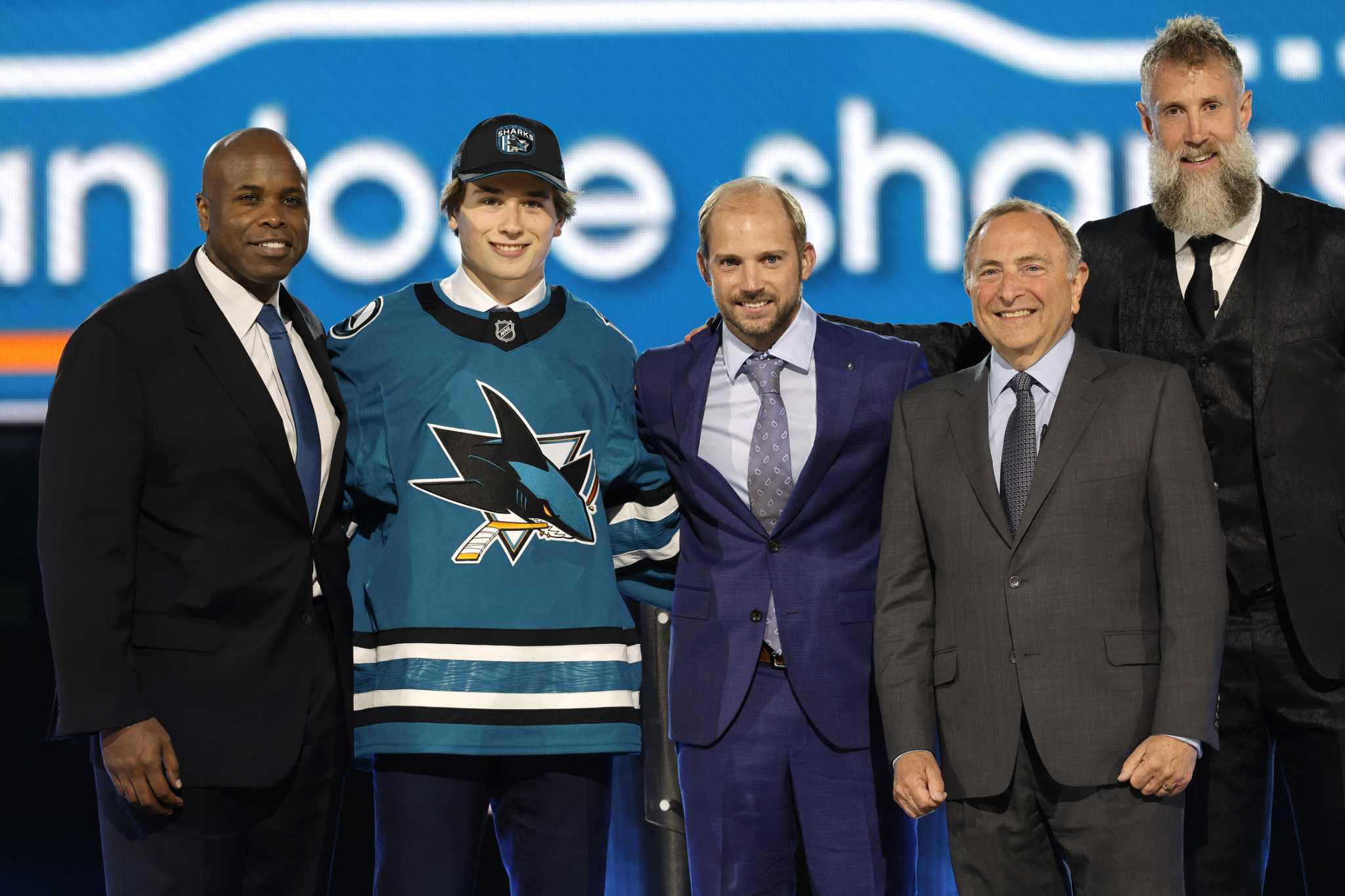 Macklin Celebrini selected No. 1 by San Jose at NHL draft where Las Vegas and hockey royalty mix