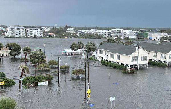 Heavy flooding in Carolina Beach