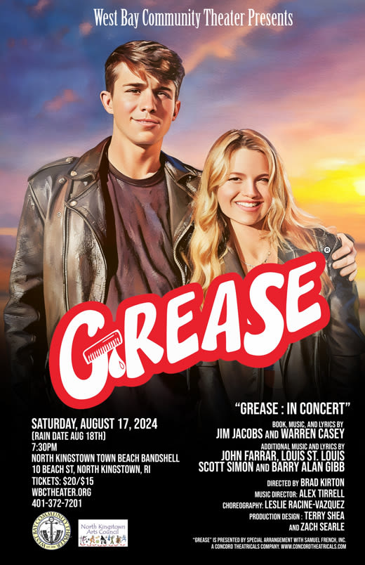 GREASE-IN CONCERT in Rhode Island at West Bay Community Theater 2024