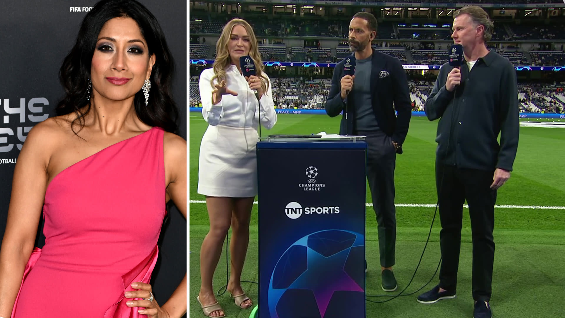 Awkward moment Laura Woods is told she is 'battering' her own TNT Sports pundits