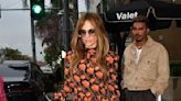 Jennifer Lopez Color-Coordinates Her Rare Hermès Bag With a Wallpaper Floral Dress