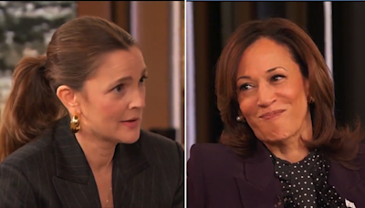 Drew Barrymore tells Kamala Harris she needs to be America's 'Mamala' in 'cringe' moment