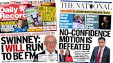 Scotland's papers: Swinney leadership bid and no-confidence vote fails