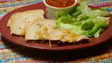 Stacked Goat Cheese Quesadillas with Avocado Lettuce Salad