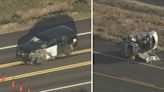 Rollover crash involving police SUV closes freeway south of Phoenix area
