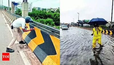 Waterlogging on KIA Elevated Corridor Due to Political Banners and Plastic Waste | Bengaluru News - Times of India